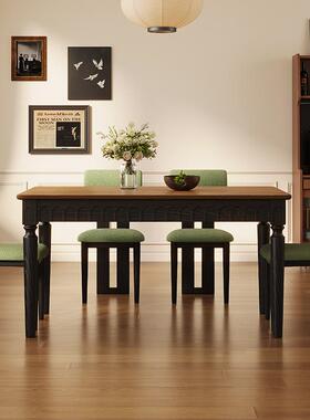 长古风实OYF木餐法式古方形简约餐复厅家用小户型美桌式饭桌餐桌