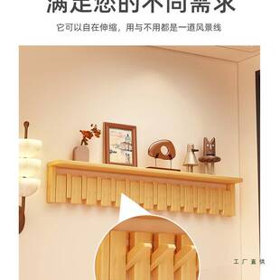 挂衣架入户门墙上壁挂带板打孔上墙卧室创意玄关实木钢琴键挂衣钩