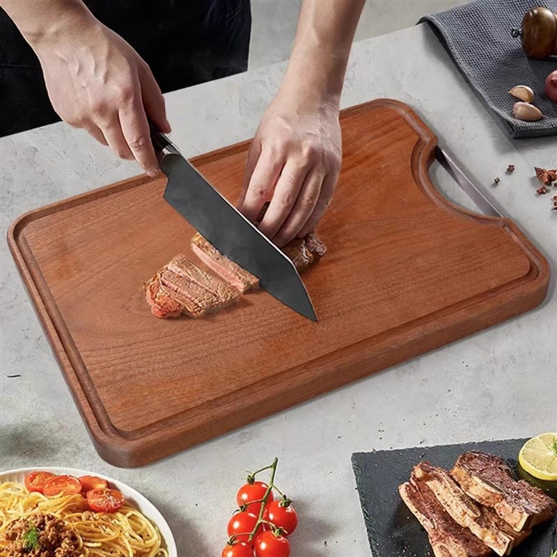 陶陶居菜板长方形家用实木砧板整木面高端乌檀木防霉案板