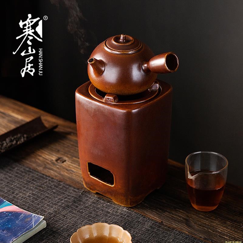 高端仿古炭火N茶炉烧水煮茶提梁壶干烧不裂明火茶壶煎药壶老