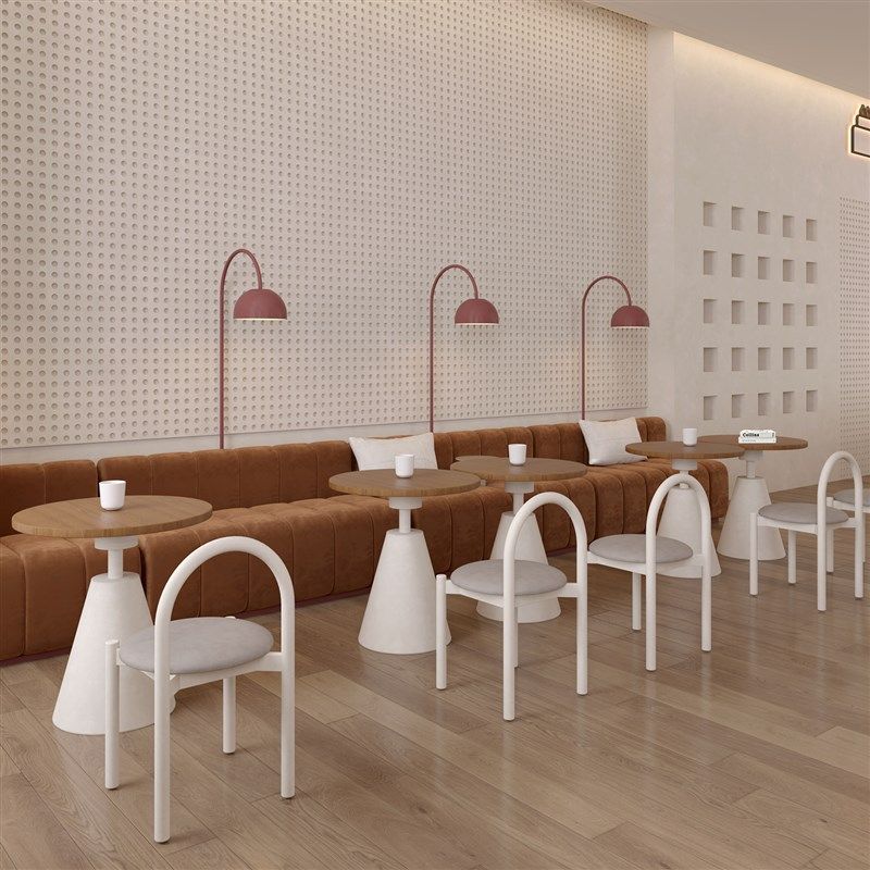 餐饮店桌椅组合奶油风商用椅子甜品店西餐厅冷饮店奶茶店卡座沙座