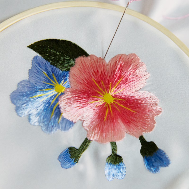 纯手工苏绣刺绣diy初学者手帕针迹扫描工具全送1对1教学视频