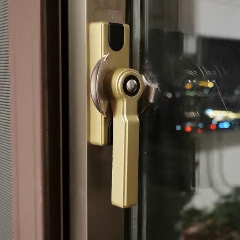 厚实款铝合金窗锁左右双向可调月牙锁塑钢门窗防盗锁扣推拉窗户.