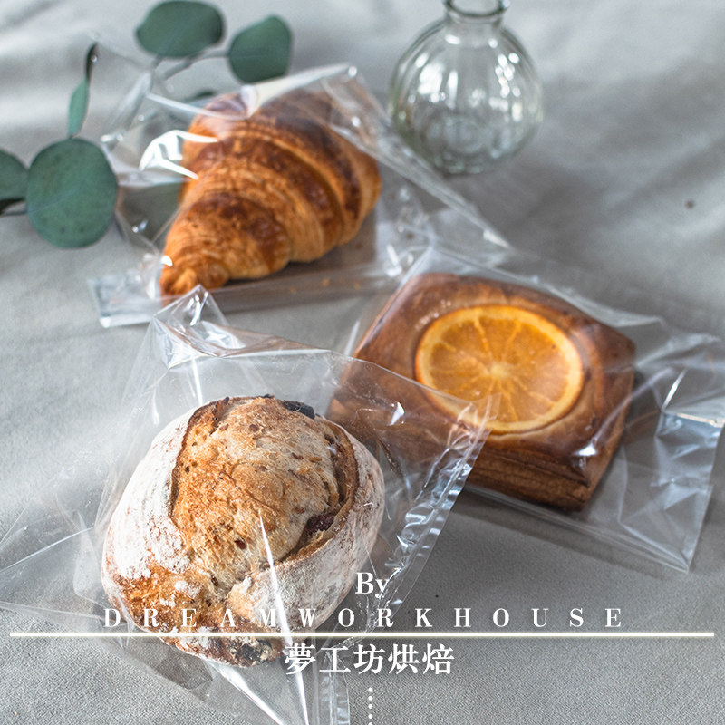 透明空白面包软欧包现烤切片吐司甜甜圈平口包装袋华夫饼机封袋子