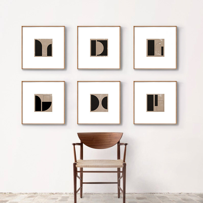 沙发背景墙装饰画几何抽象图案入户玄关壁画卧室儿童房电表箱挂画