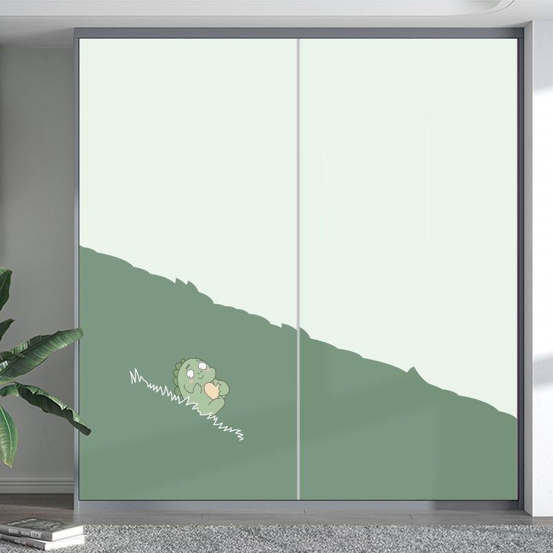 定制儿童房衣柜移门改造贴纸玻璃门不透明贴膜改色遮丑防水卡通纸