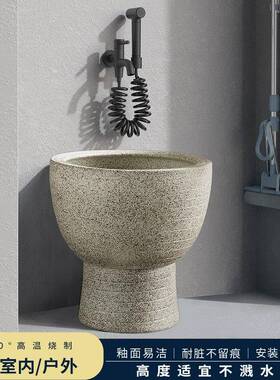 拖池把池陶瓷阳台家用复古拖布池小拖把盆庭院槽户外号水F955M768