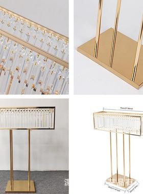 婚庆道置具方形铁艺电镀花水晶装饰桌器长婚HQ90702礼堂宴会厅舞