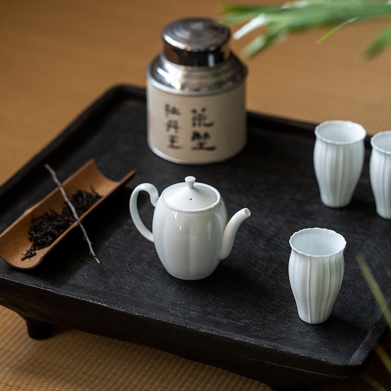 式个甜白釉复古手工茶壶单小号中家用陶瓷泡小品壶家TYG-CH00用简