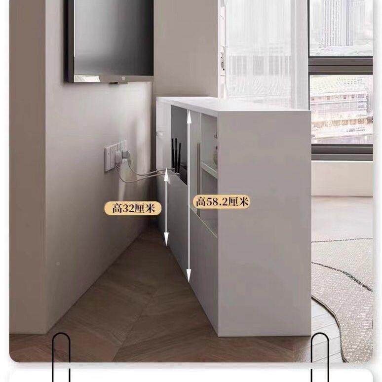 电视柜20公分极收窄款25TLH纳储物柜一体0c3m高款无腿落6地格子0