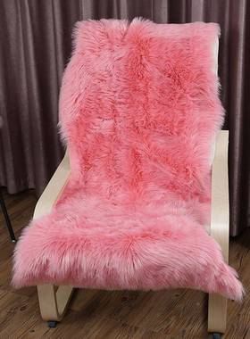 白色毛椅子长垫红播间背景F767T679坐垫梳妆直凳坐垫网长毛垫毛毛