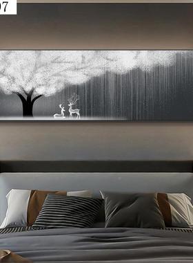 中IXY式诧寂风古风发财树客厅室卧床壁画挂新画现代简约月夜头