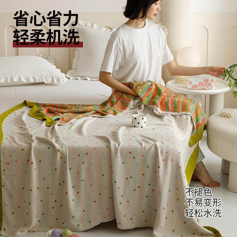 棉A类竹纱盖布毯夏无品牌/季冷儿感毯竹纤维童毛巾被薄沙发毯成人