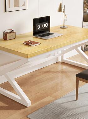 实木电脑桌19046台式桌双人代简约现桌子家用书桌长条竞子办公电