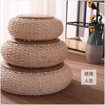 草坐墩垫蒲榻团日式圆形榻米编地板垫子加厚打坐垫YET禅修垫家用