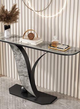 轻奢玄14521关高玄档轻奢岩物板客厅现代简柜约玄关桌玄关柜关置