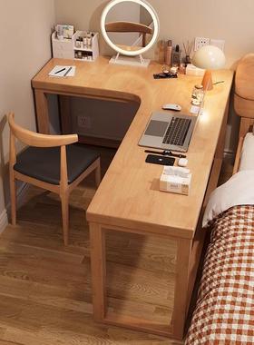 木转实用角书桌家L型拐角简电脑桌卧室约梳妆台7DGP字型大板桌工