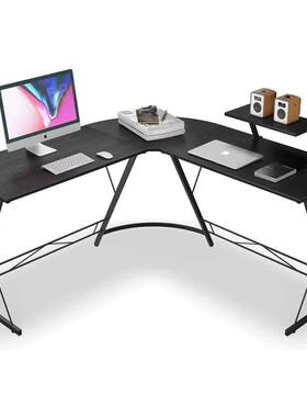 办公桌脑铁艺WQI双电简桌约板式L型式电脑桌电人竞桌双人