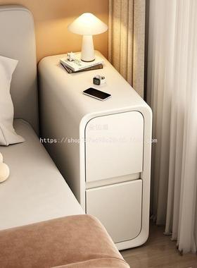 CLZ金铂盾实木小型夹缝创纳意超窄物架床头柜轻置简易收柜柜卧室