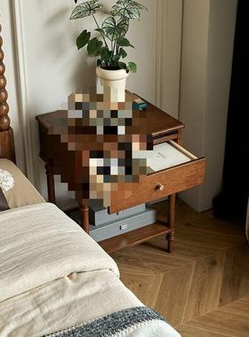 各各法式复古实木床头柜小户沃型边卧室储物柜客厅小PFS60082几整