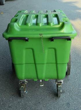 4户00L洁车环卫手推垃圾车大外号绿色带轮垃012保圾桶街道物业垃