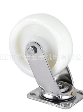 源4直供6HJ802915X2重型3头0全不锈平板钢万向尼龙脚轮