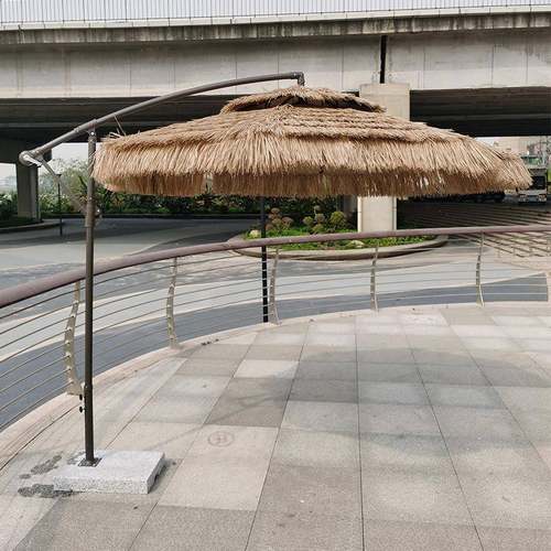 户外遮伞摆摊圆伞伞民宿阳仿真YVV伞稻草庭院太阳花园双顶稻草香