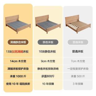 白蜡木实木床1.简8WYO米主卧软包双人床.婚床1物5m现代约储大床