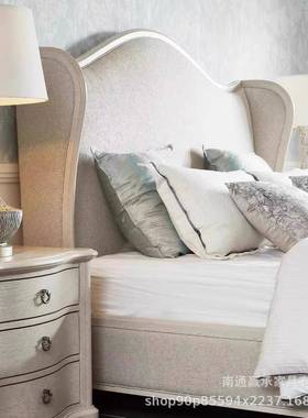 北米美之家实木床做旧双人床主卧主1.8公大床现代欧简约YC2024-5