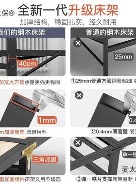 折叠床人单实木床家用成人简48031易床加固折叠铁板床一太米二小