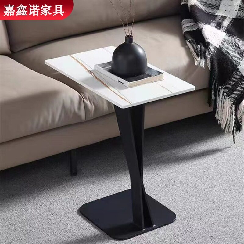 沙发边几家用客厅现代风岩板圆茶几金属角几现货 新款JXN-CJ004