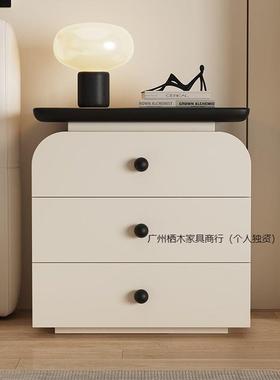 头实简木床柜中收古奶油风意式极小户型简约现KMA代卧室纳柜子免