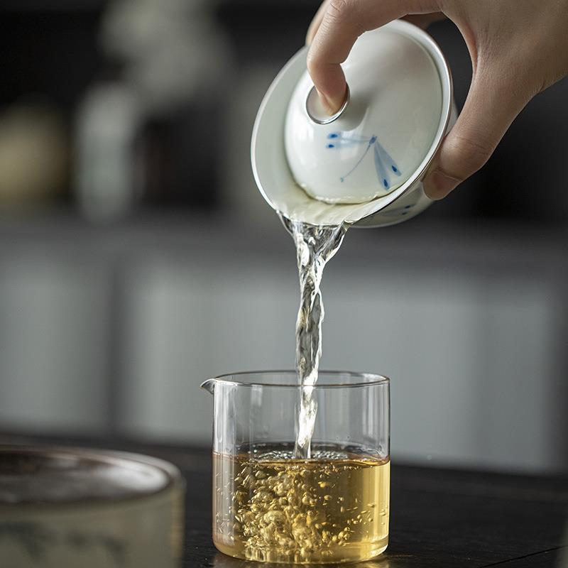 青己茶瓷手绘青花陶瓷盖手玉绘蜻QTI蜓吻釉下彩文人碗器家用泡碗