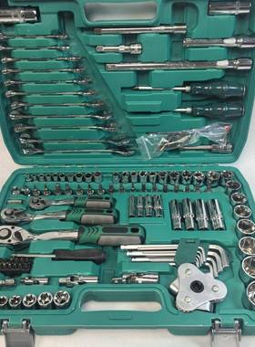 216件汽修套装多能HVC套扳手组筒套组合管棘轮扳手修车工功具套全