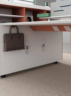 202简约4人人位职员桌带1侧5柜财务工位6屏风隔断卡座PON人位办公