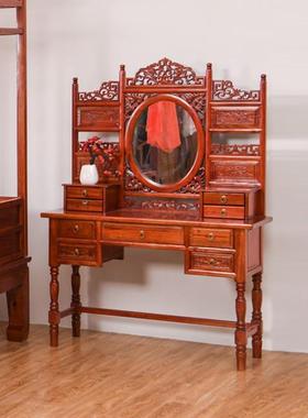 新中式古古服典大床仿实木婚庆汉馆榆木64156架子床踏步垒床双人