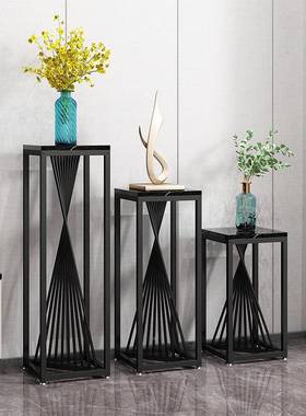 3物Y铁地艺花架客厅简约现代件轻奢置架F76575M7落式室内阳台摆装