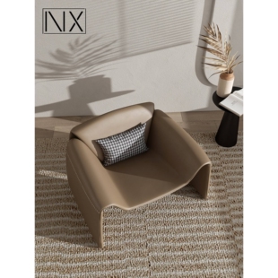 意式极简设计师休闲单人沙发椅子客厅阳台异形个性创意M字螃蟹椅