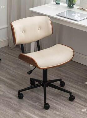 轻奢书简约电脑椅久坐家可转升54547降旋职员办公椅用实木小型转