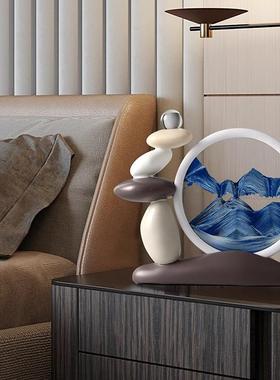 时运转沙漏流沙画玄关柜ZMY桌树脂摆件面家居客厅酒电来视柜装饰