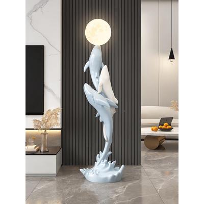 意创鲸鱼落地灯摆装件客厅术电视柜沙发旁艺雕塑饰zls20250品乔迁