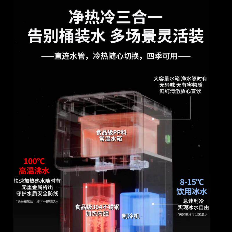 三鼎净水器用直机用办SDGX-132公室饮立式商开 过滤加热一体饮水