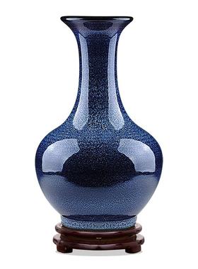 景德镇陶花瓷客新中式窑变办公室摆件瓶装饰玄关酒jlyb柜瓷厅器工