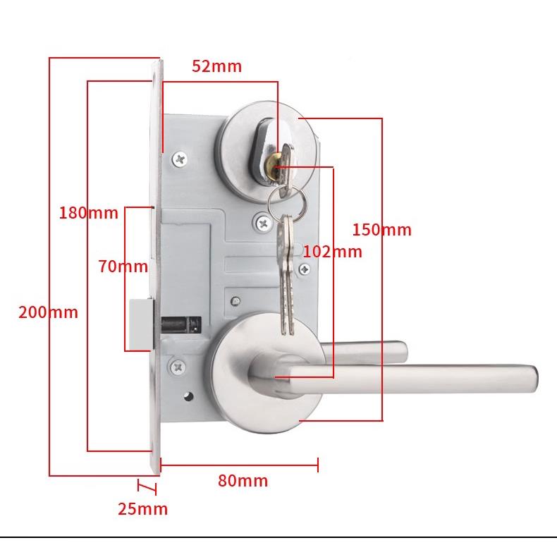 黑防钢火门锁锁体通道过道门消防安全大门执手锁具配金喜多件门不