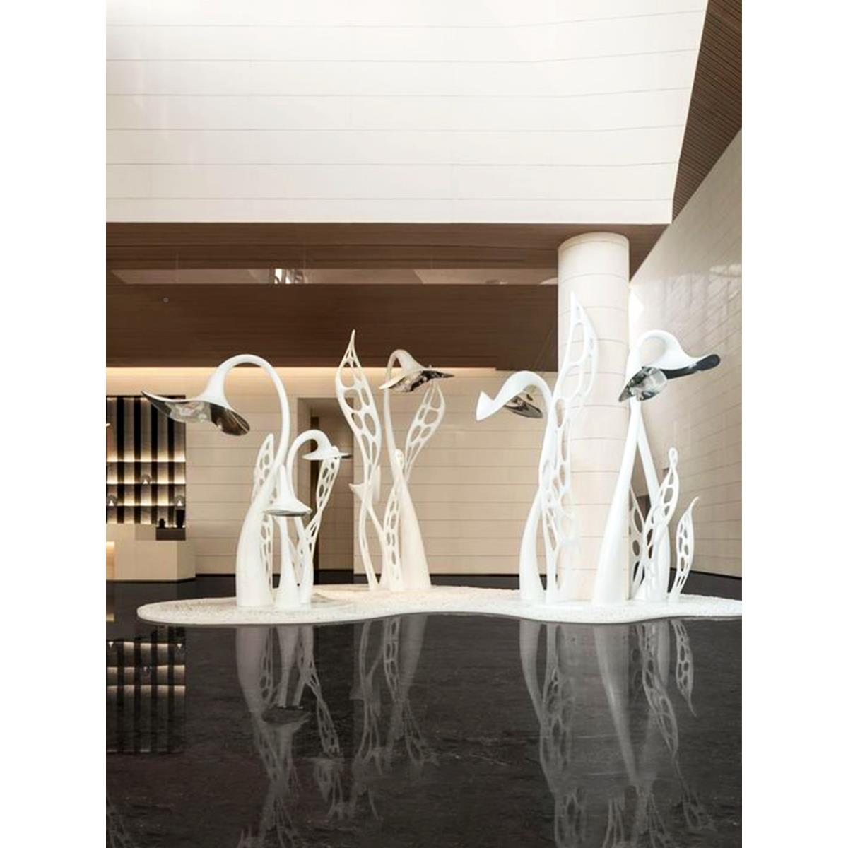 不锈花雕塑定象艺术品锻铁饰品大型酒钢店别BKE墅抽售楼处落地制