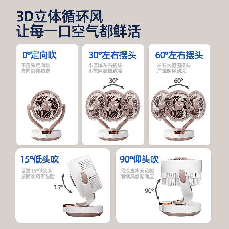 四季舍沐歌空气循环家用音电风扇小型宿桌扇面静风扇办公FX-T37R