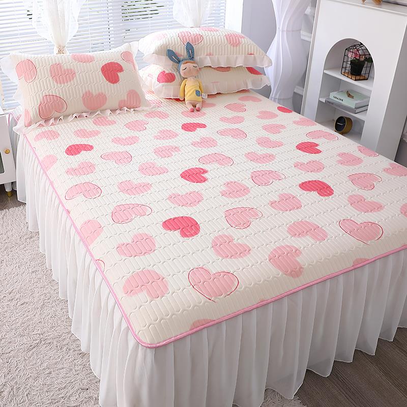 夏季裸冰丝乳胶凉席5.床裙款三件套1.m18m可睡水洗折叠空调WHE软