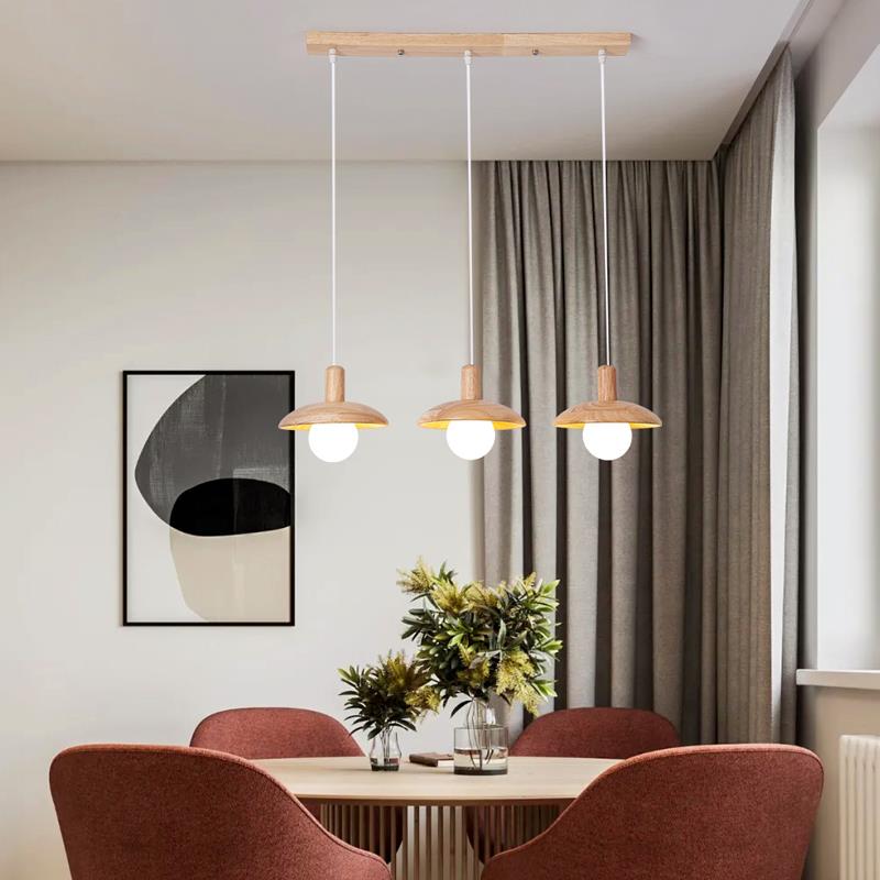 北欧式实木木餐厅吊日灯覆古侘寂台风民宿卧室床头吊FSO灯原吧茶