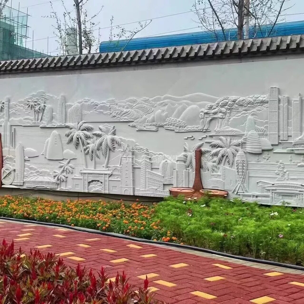 砂岩浮雕人物群雕大型壁画石刻墙面装饰石材雕花文化墙汉白玉雕塑