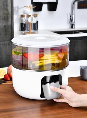 夏季冷饮果茶大容量密水壶封防尘冰箱冷冷藏饮料桶用家野餐NJA泡